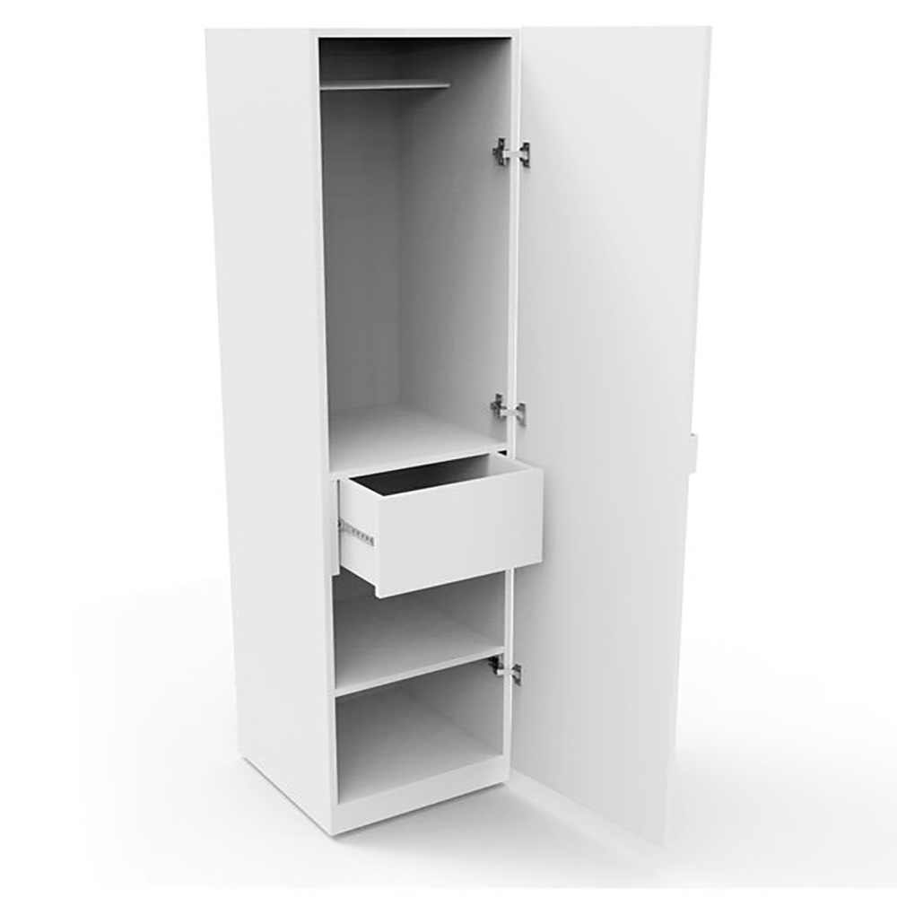 Home Mart Milky Way 1 Door MDF Wardrobe in White - Image 4