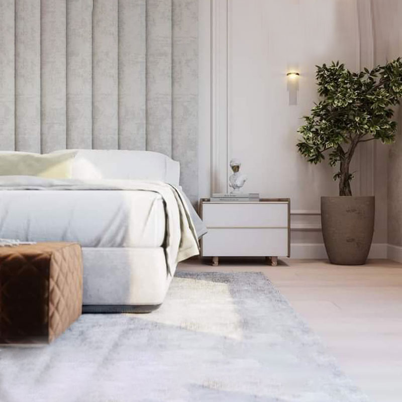 Home Mart Modern Vertical Channel Wall Panel Headboard Bed - Image 4