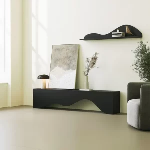 Home Mart Neom Mountains Black TV Unit