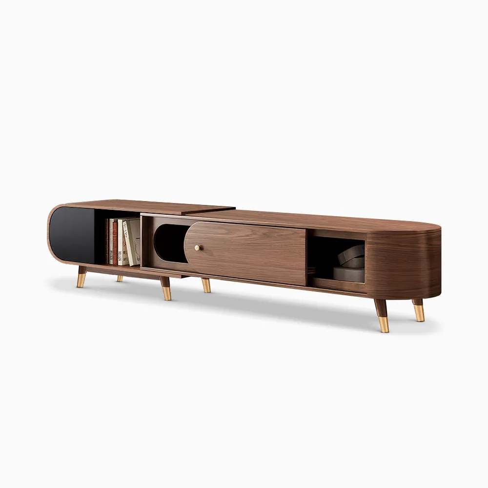 Home Mart Olaf Retractable Wood TV Stand - Image 2