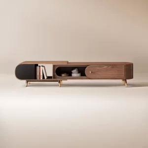 Home Mart Olaf Retractable Wood TV Stand