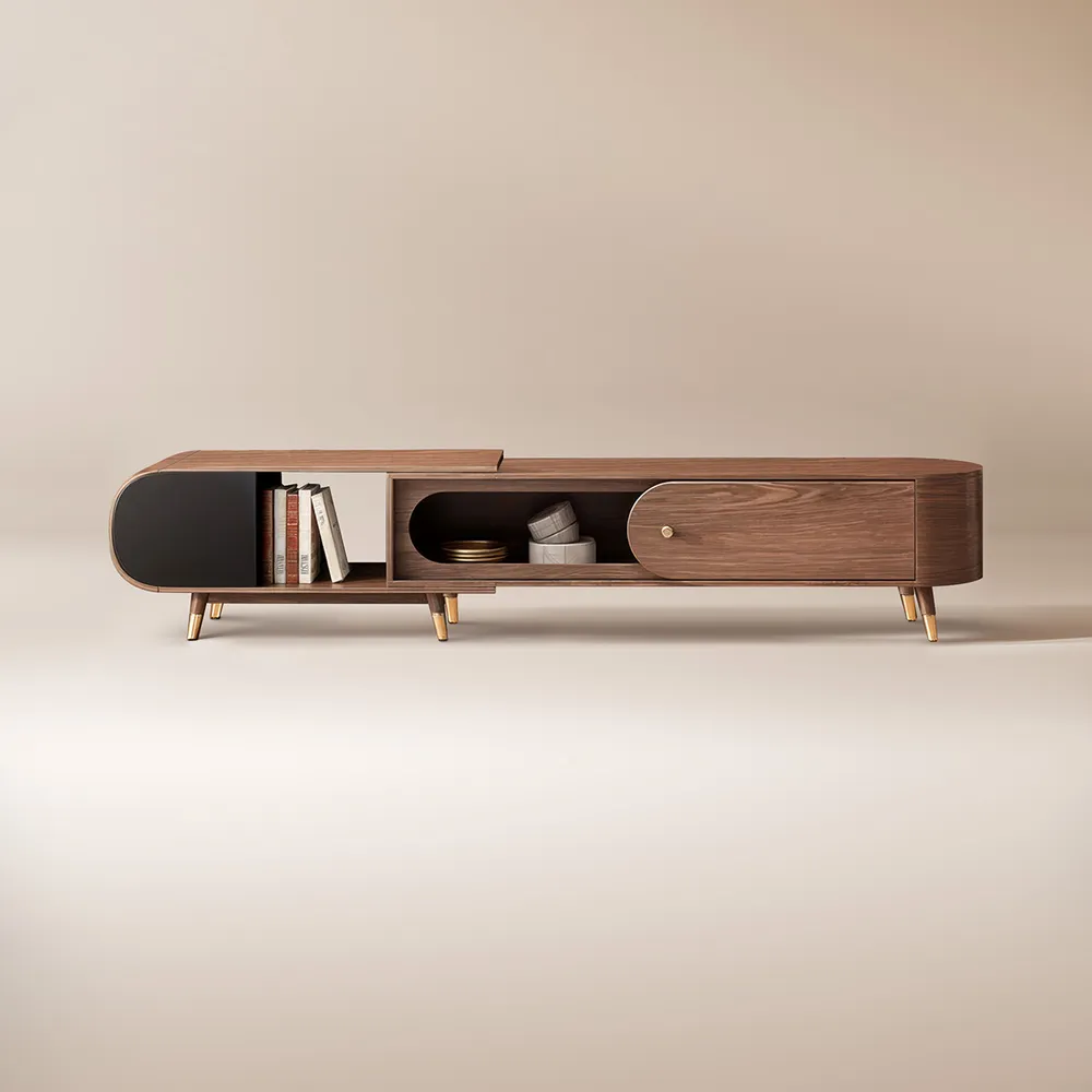 Home Mart Olaf Retractable Wood TV Stand