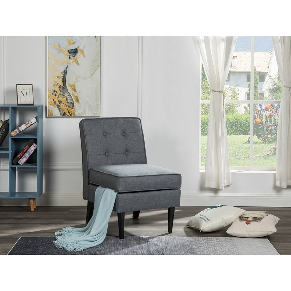 Home Mart Oliver Polyester Fabric Storage Accent Chair - Image 2