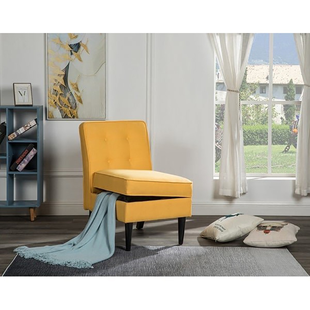 Home Mart Oliver Polyester Fabric Storage Accent Chair - Image 3
