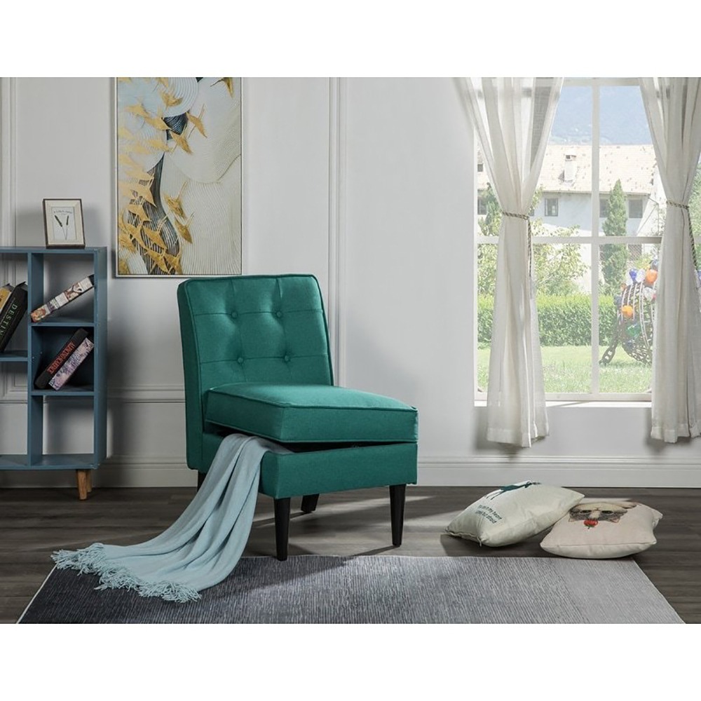 Home Mart Oliver Polyester Fabric Storage Accent Chair - Image 5