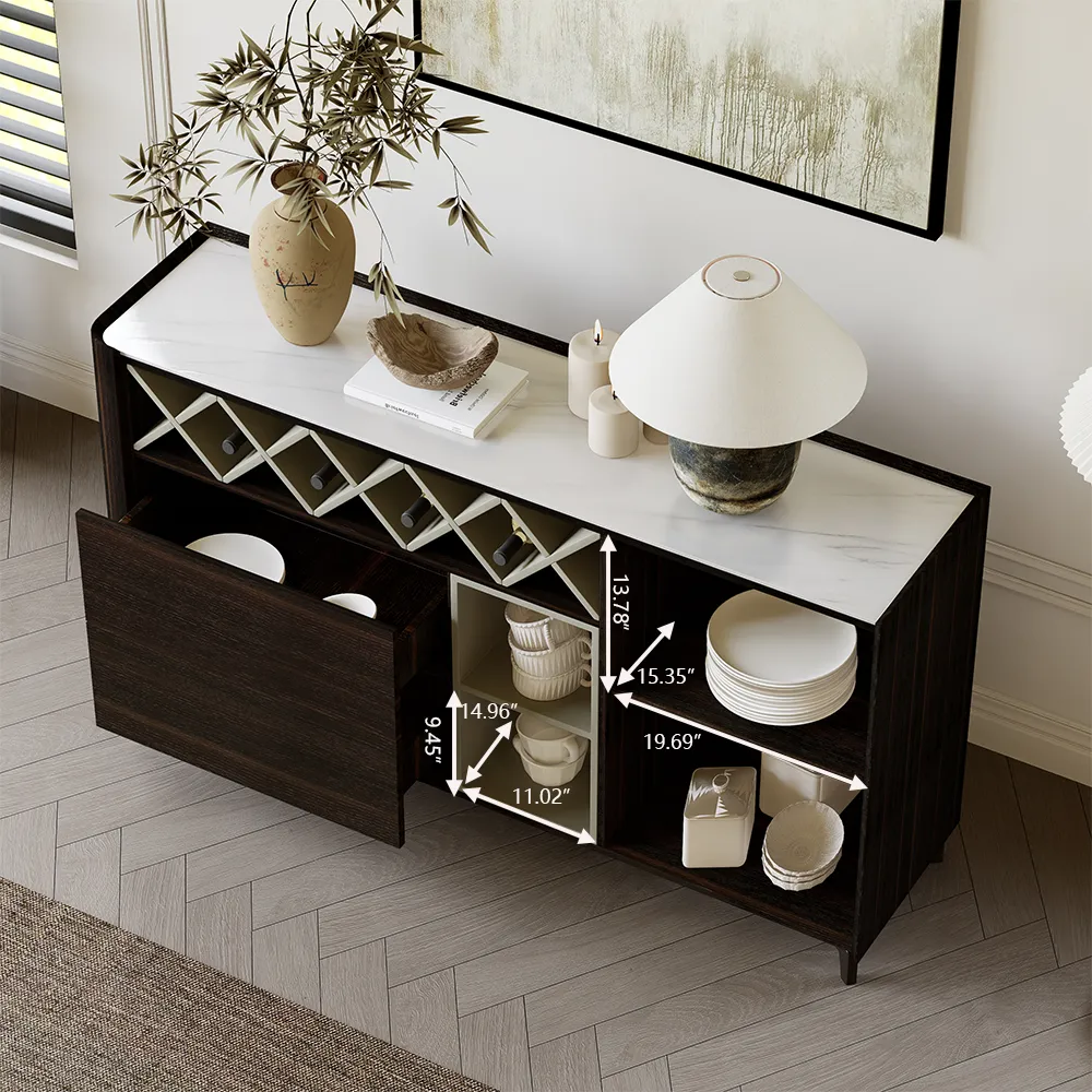 Home Mart Opera House Smoked Veneer Sideboard - Image 6