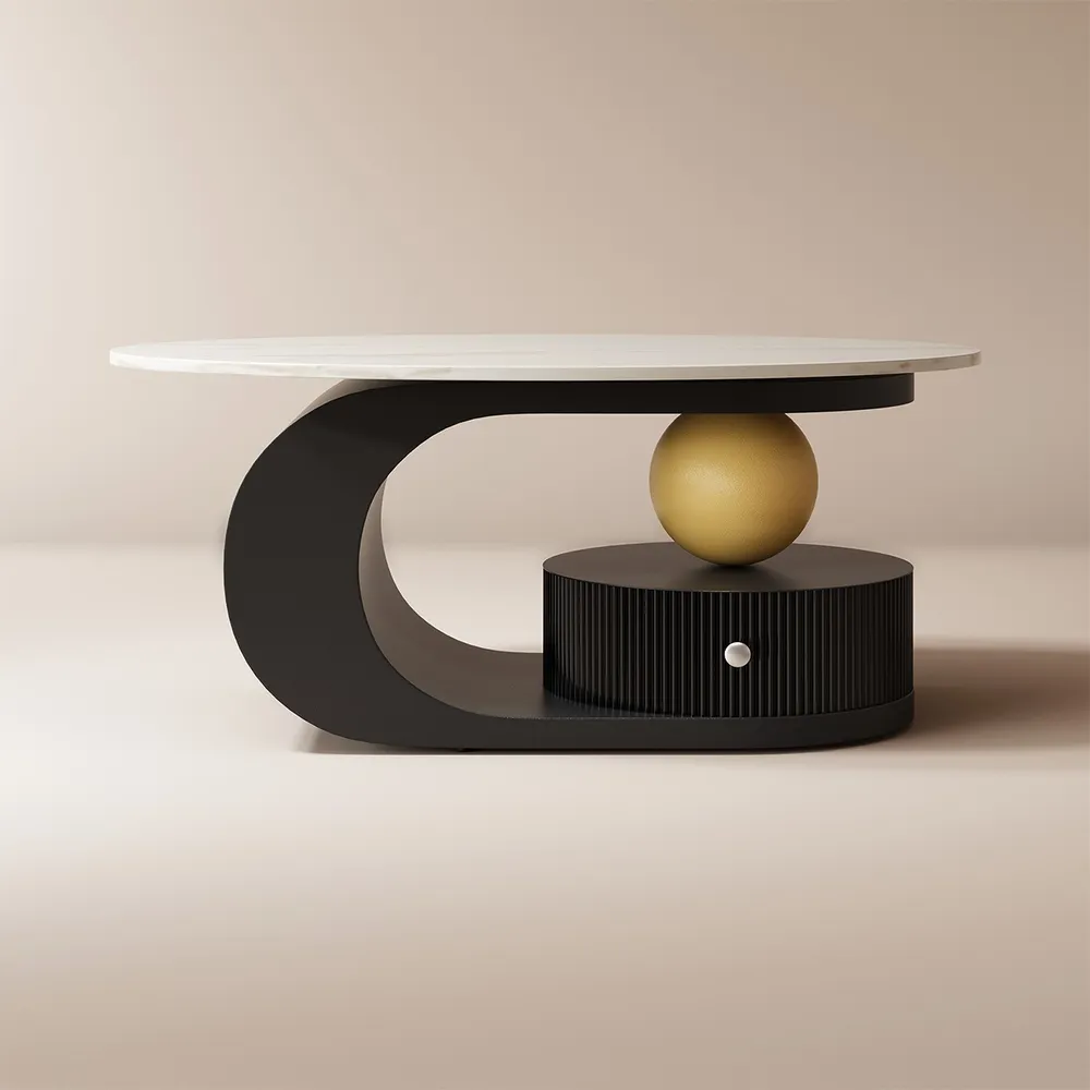 Home Mart Quatrefoil Oval Coffee