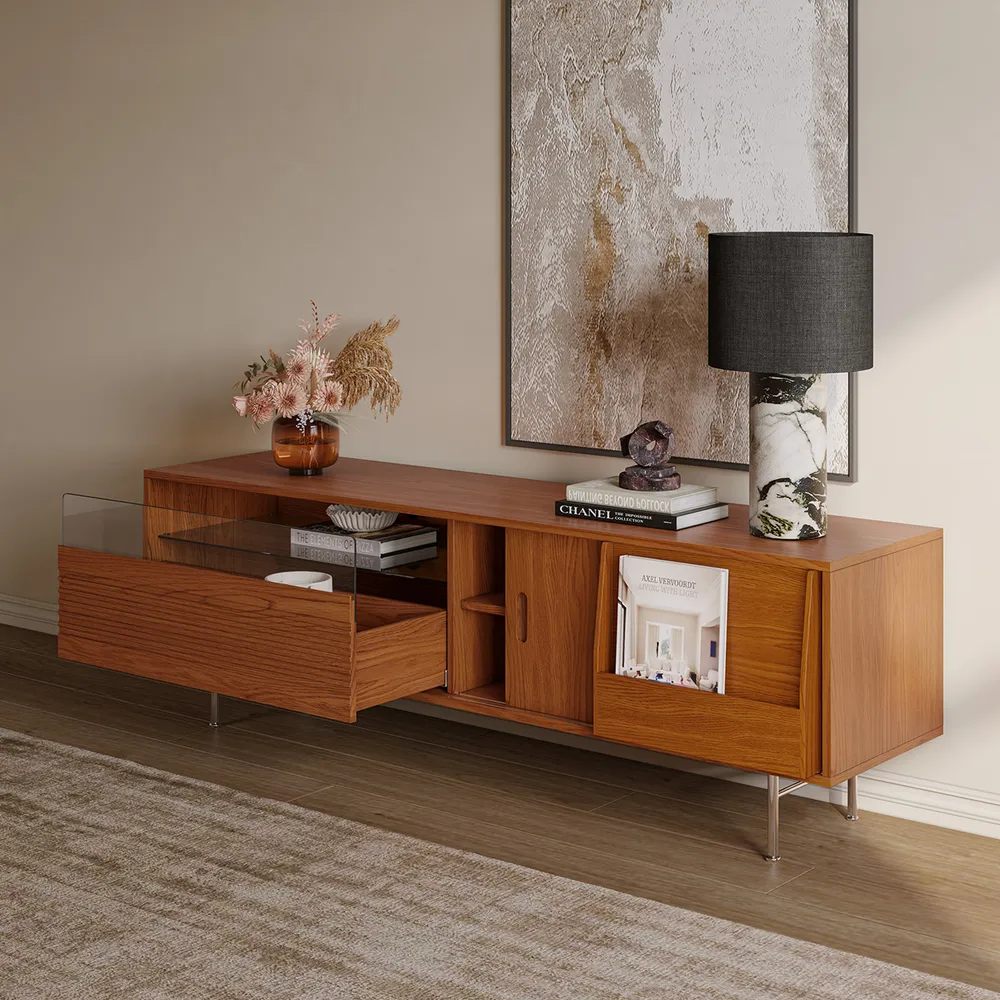 Home Mart Raymond Wood TV Stand - Image 2