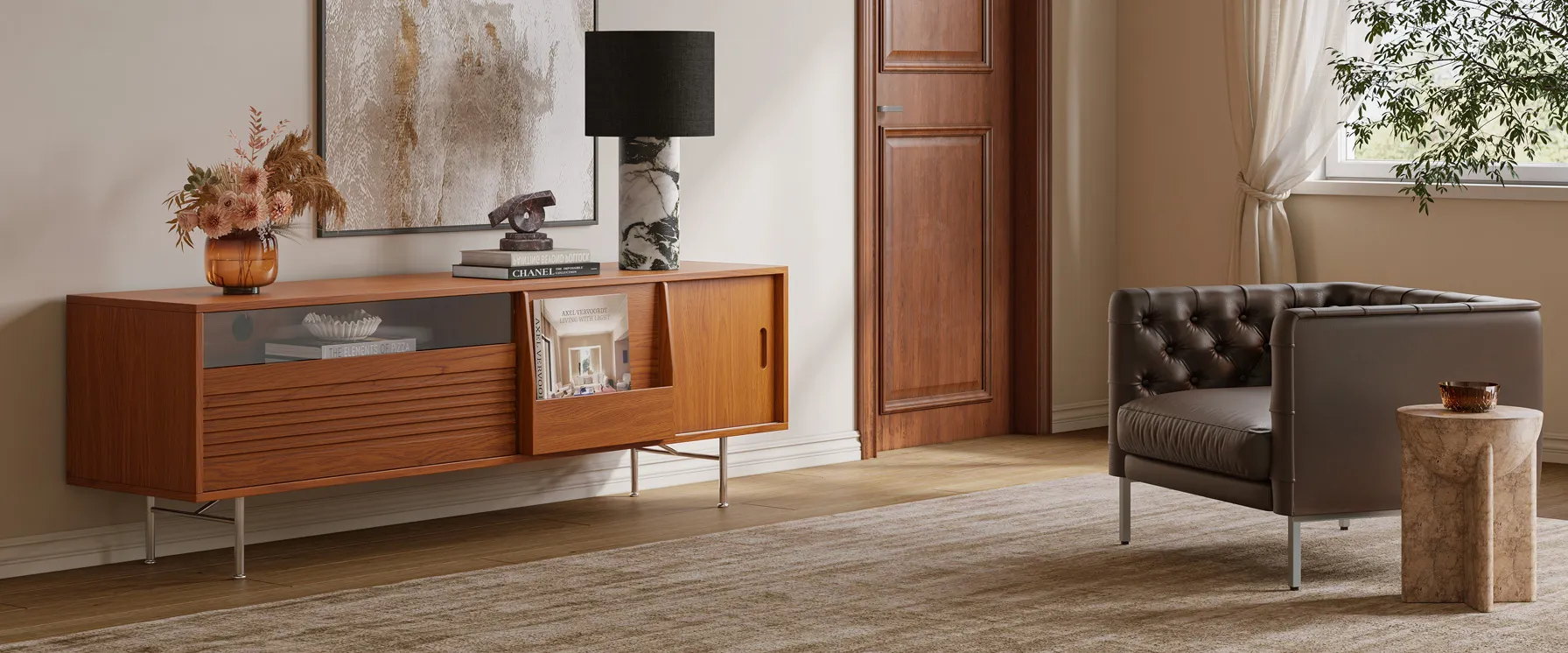 Home Mart Raymond Wood TV Stand - Image 10