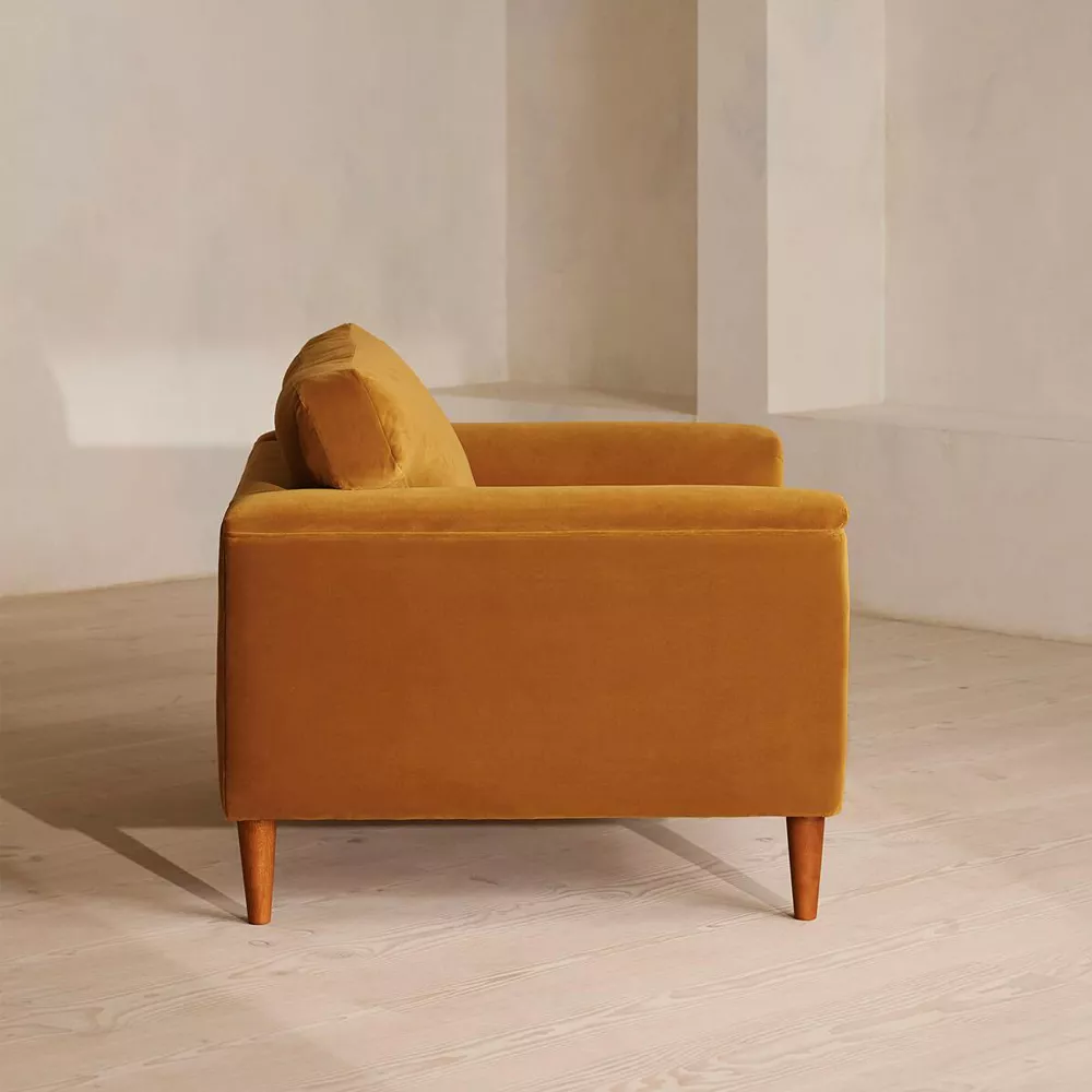 Home Mart Reya Velvet Mustard Loveseat - Image 6