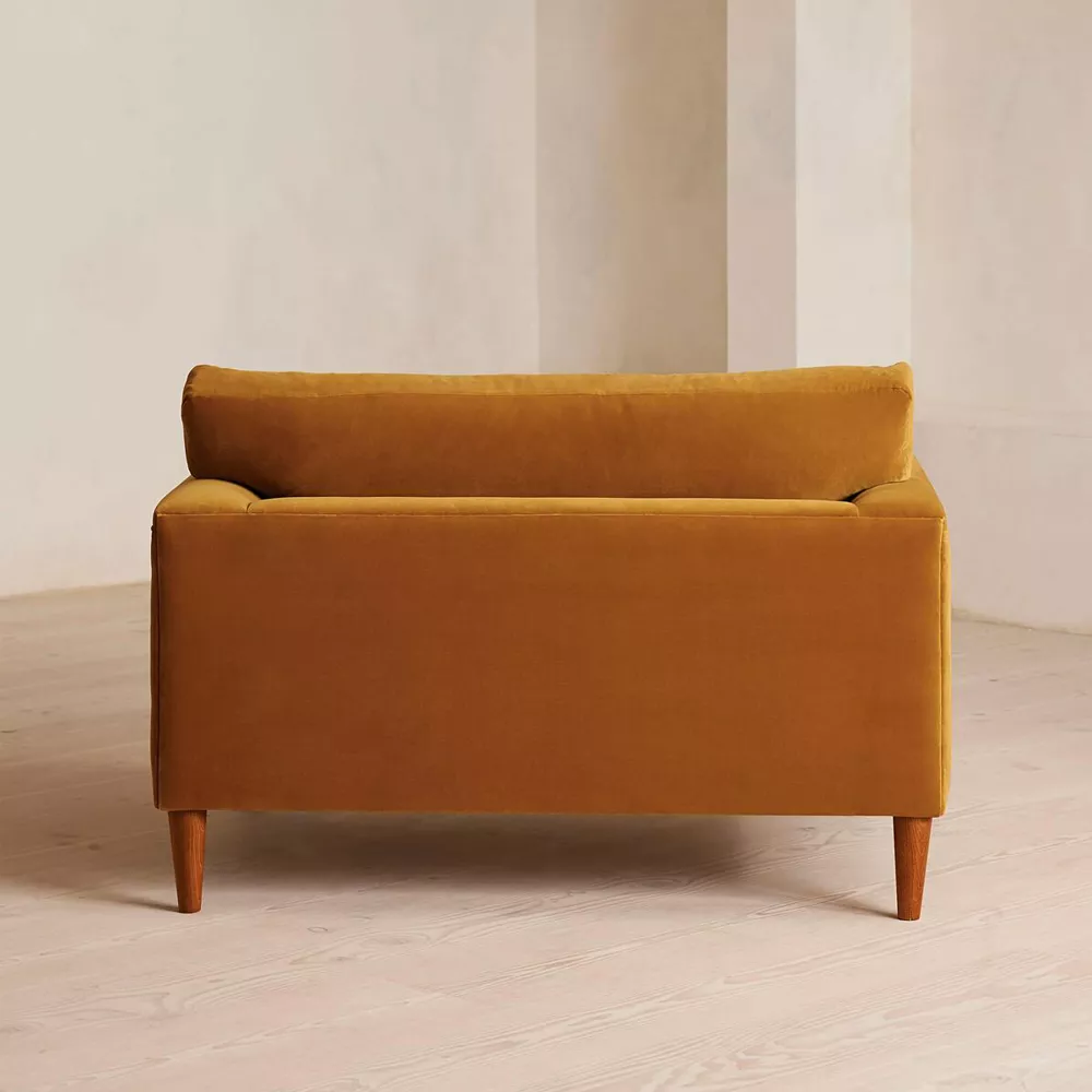 Home Mart Reya Velvet Mustard Loveseat - Image 5