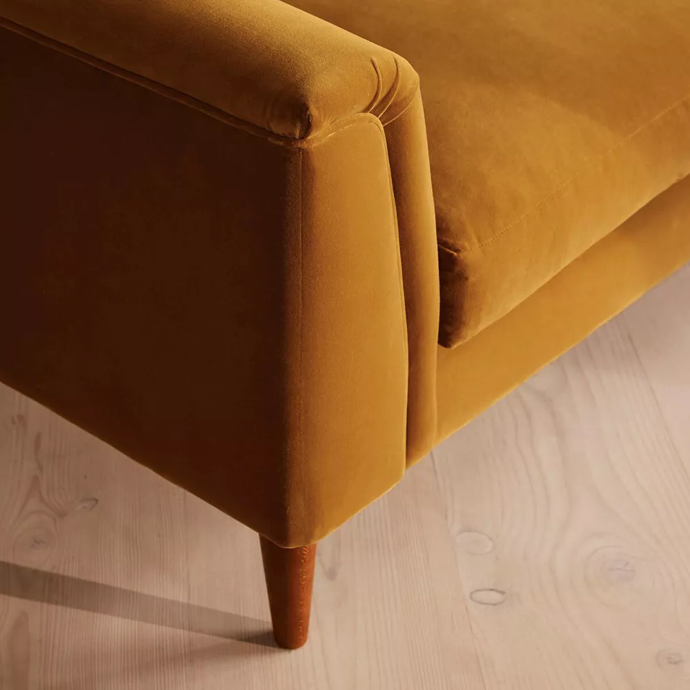 Home Mart Reya Velvet Mustard Loveseat - Image 2