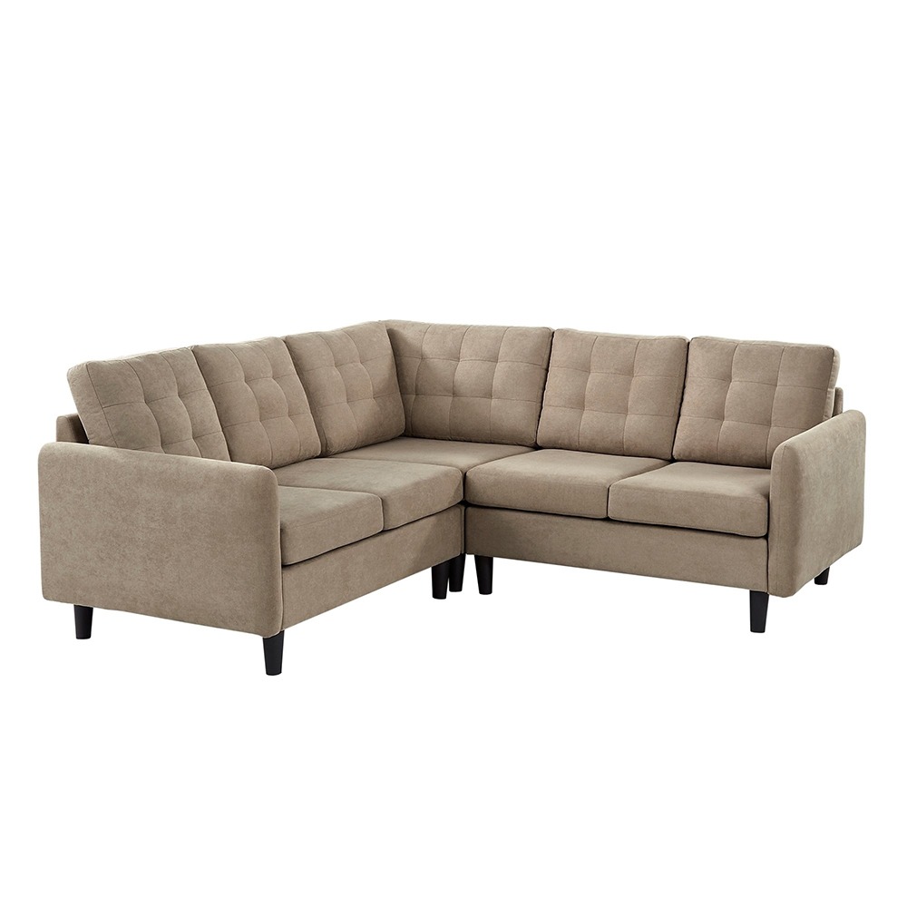 Home Mart Rivers Khaki Velvet Sectional - Image 3
