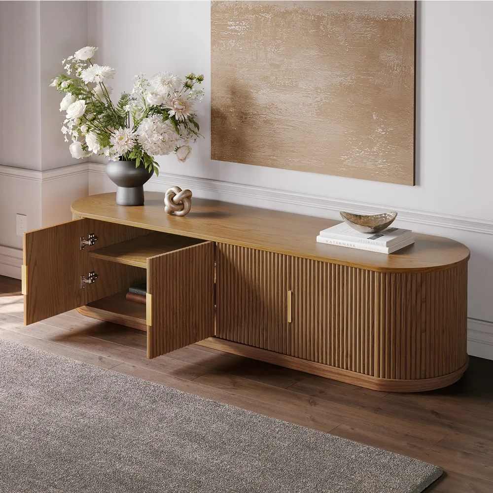 Home Mart Rolf Wood TV Stand - Image 4