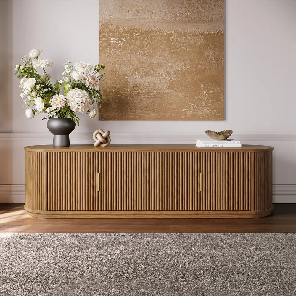 Home Mart Rolf Wood TV Stand - Image 3