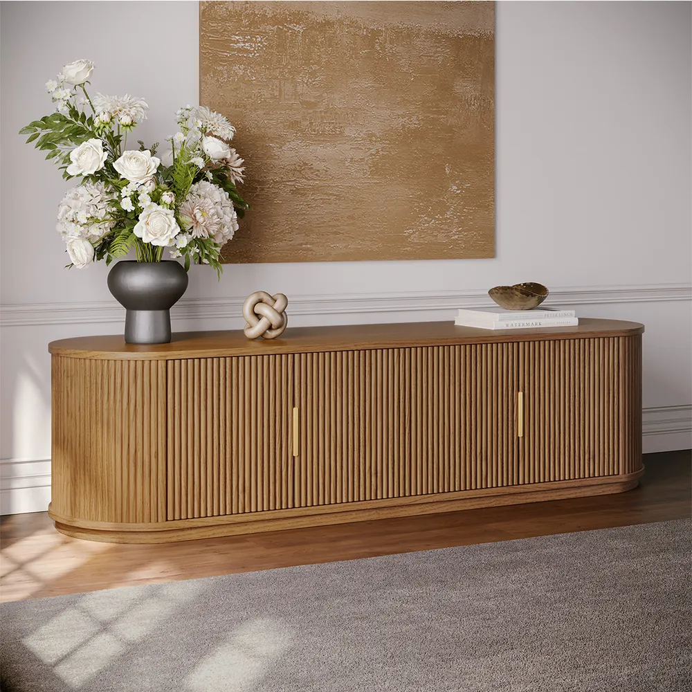 Home Mart Rolf Wood TV Stand - Image 2