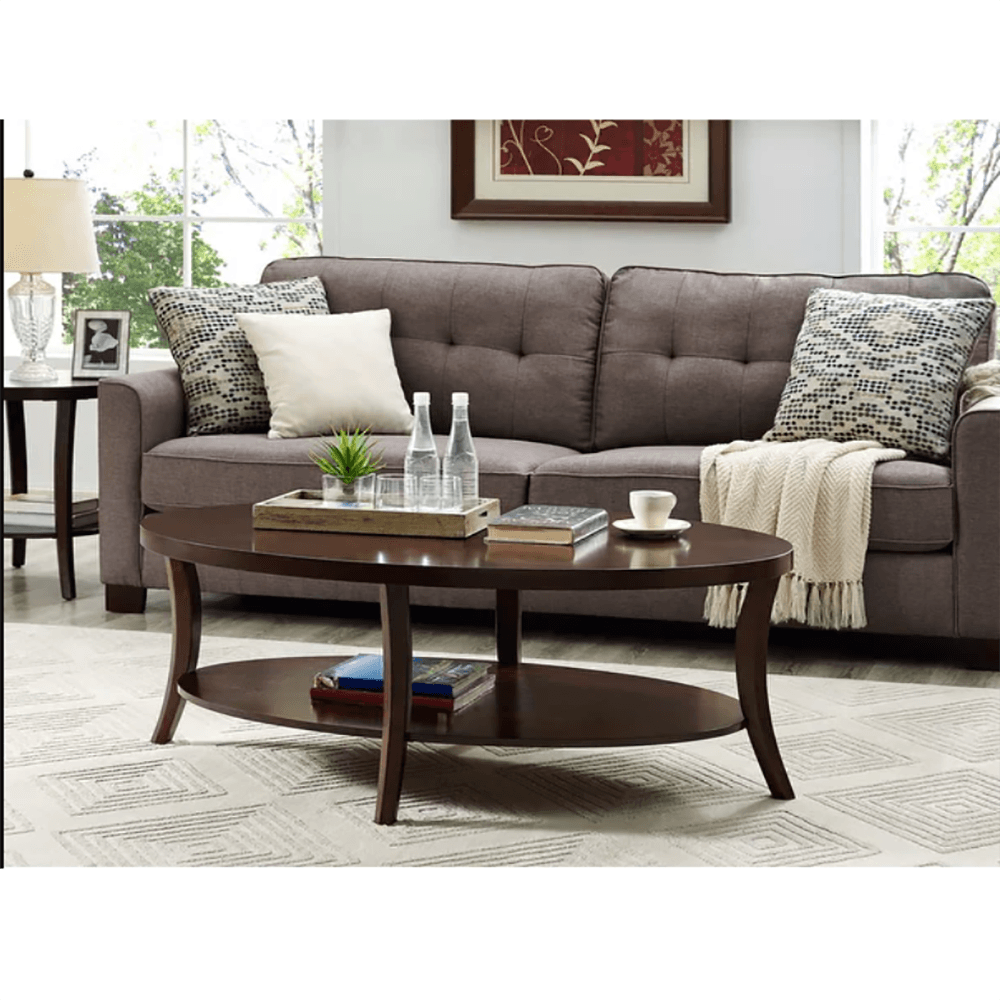 Home Mart Round End Table with Shelf - Image 2