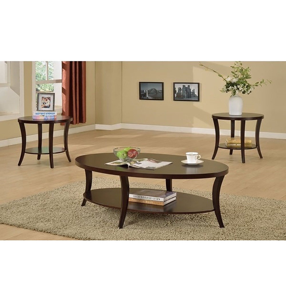 Home Mart Round End Table with Shelf - Image 3