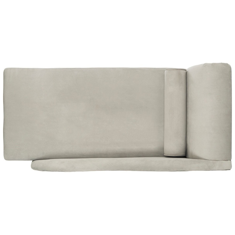 Home Mart Safavieh Mid-Century Velvet Grey Chaise - Image 5