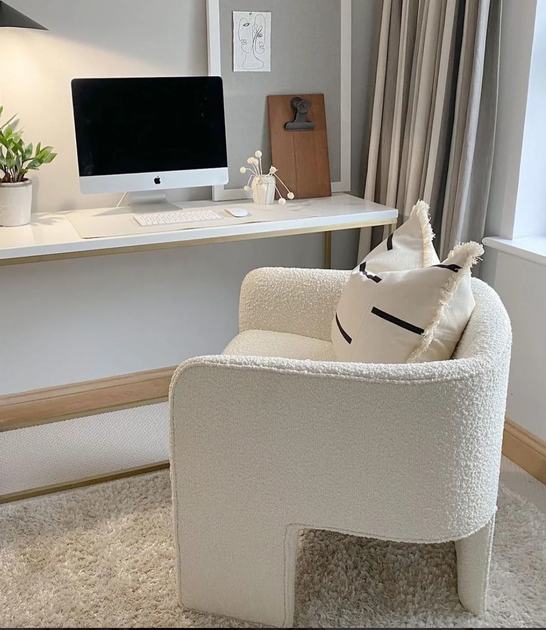 Home Mart Tripod Boucle Chair - Image 3