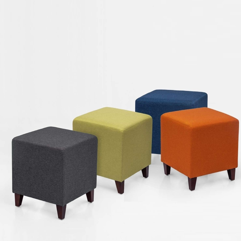 Home Mart Simple British Style Cube Ottoman Footstool, - Image 2