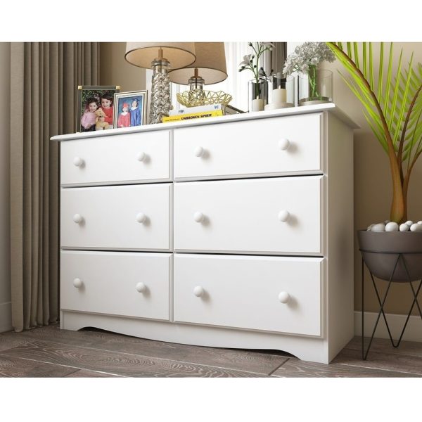Home Mart Solid Ply Wood 6-Drawer Double Dresser - Image 2