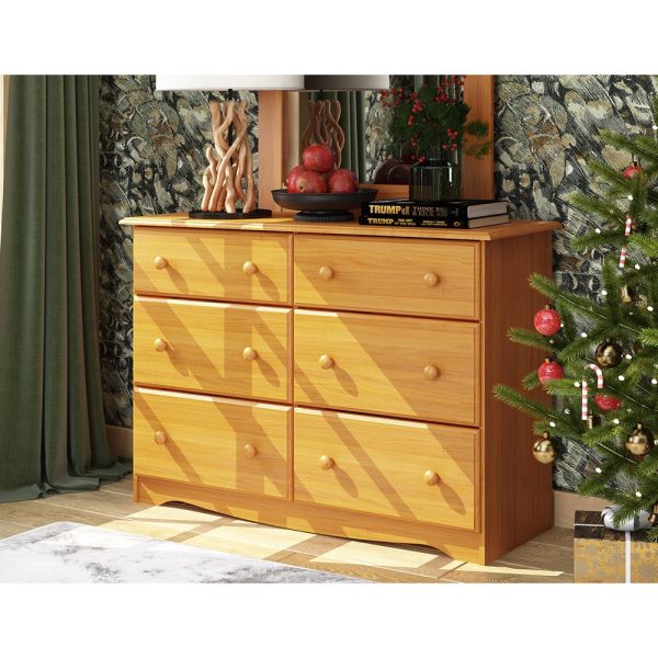 Home Mart Solid Ply Wood 6-Drawer Double Dresser - Image 3