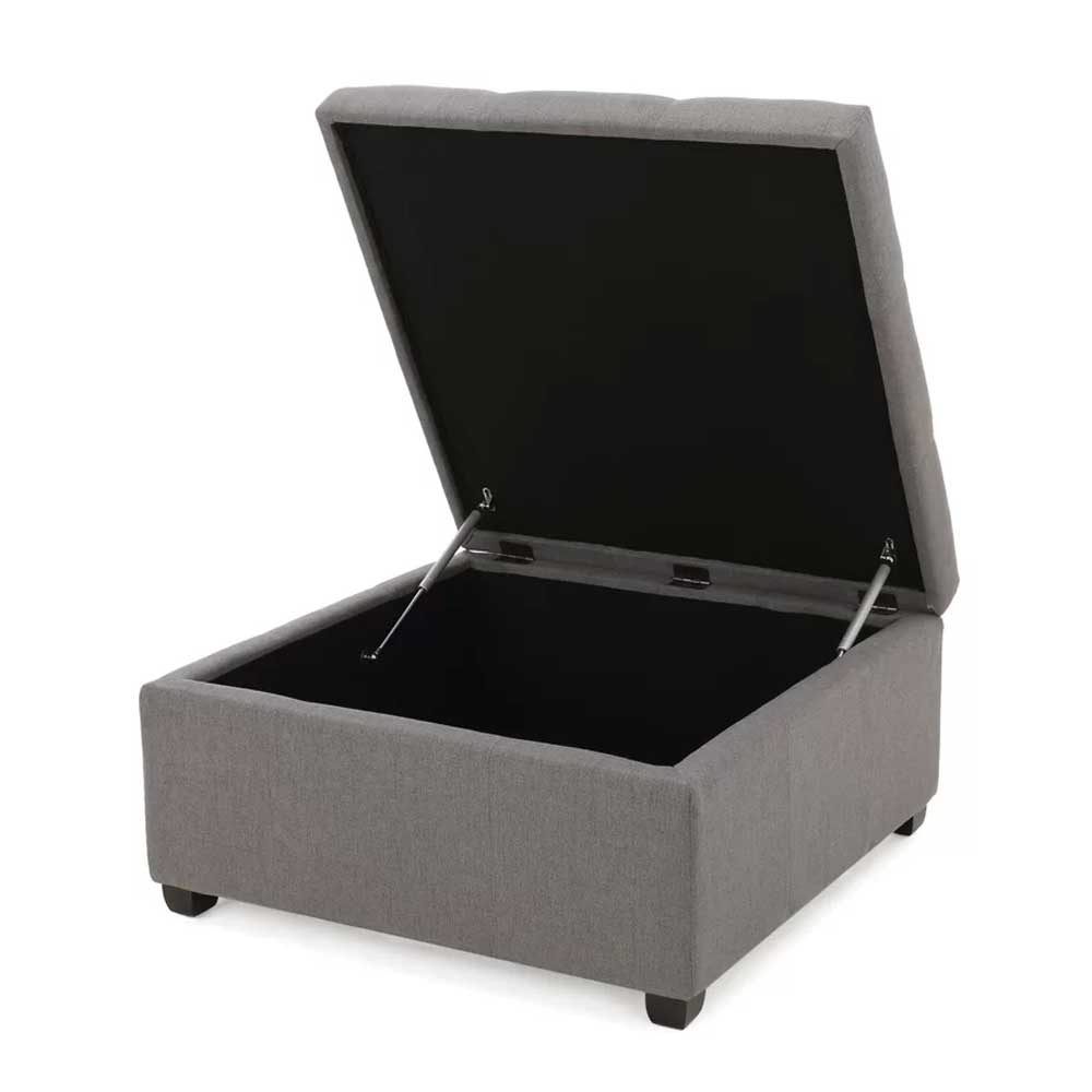 Home Mart Square Solid Colour Storage Ottoman - Image 3