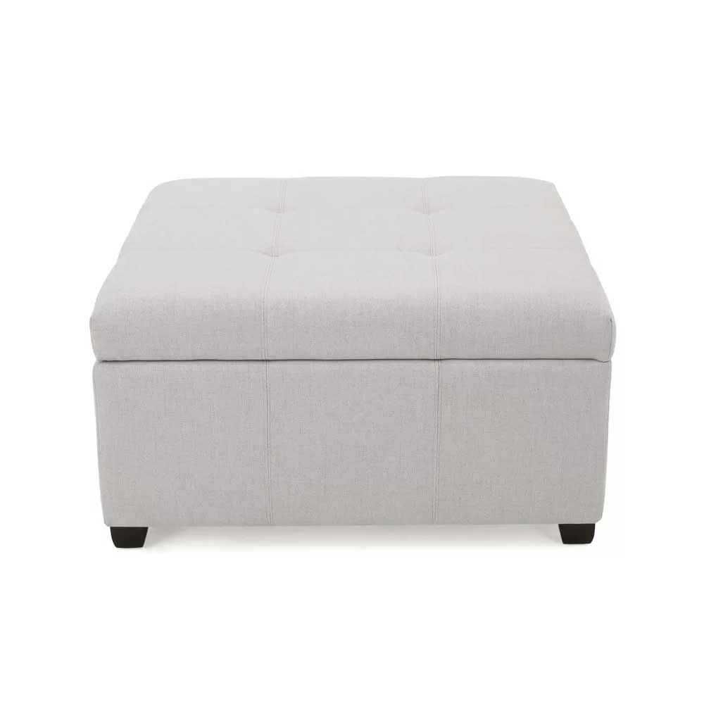Home Mart Square Solid Colour Storage Ottoman - Image 5