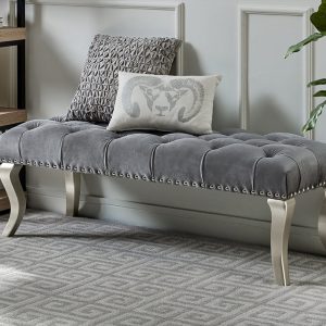 Home Mart Tufted Faux Leather Upholstered Seat