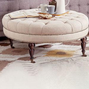 Home Mart Tufted Round Ottoman Bench