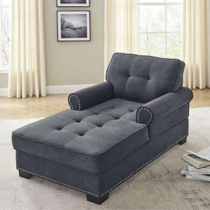 Home Mart Tufted Two Arms Rolled Chaise Lounge
