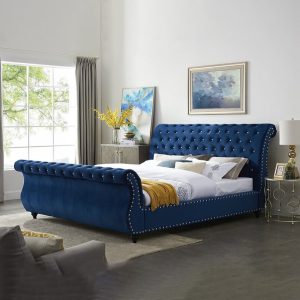 Home Mart Tufted Upholstered Sleigh Bed
