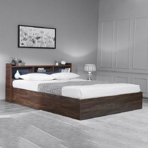 Home Mart Twin Bed with Box Storage in Headboard