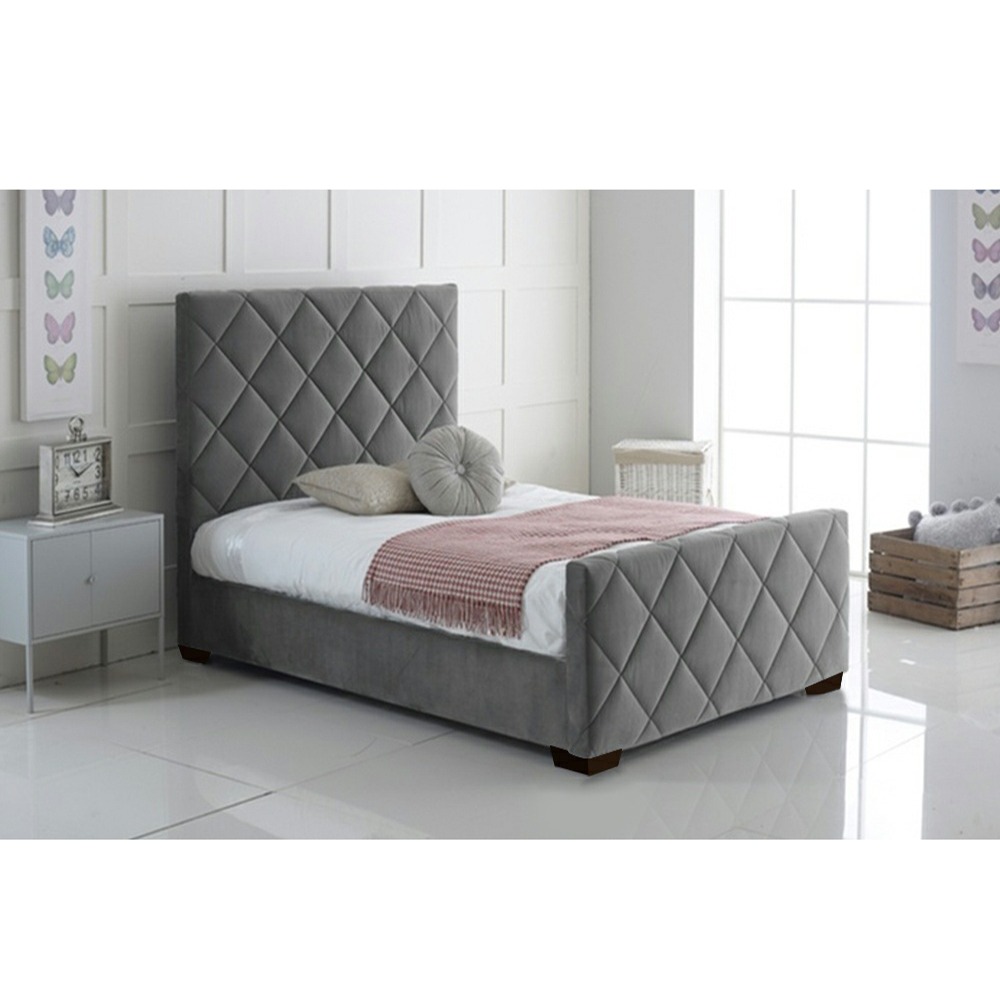 Home Mart Twin Velvet Upholstered Bed Frame - Image 2