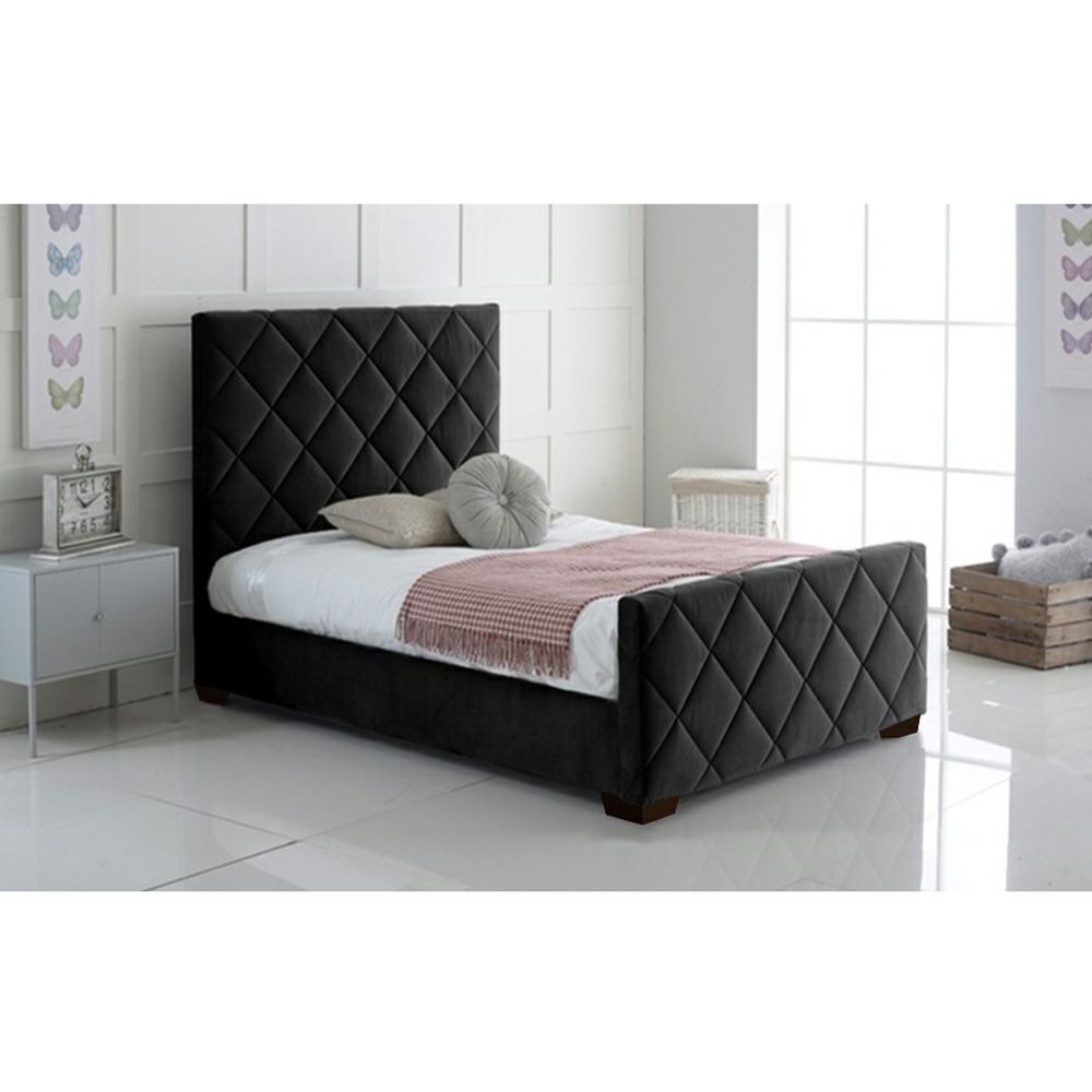 Home Mart Twin Velvet Upholstered Bed Frame - Image 3
