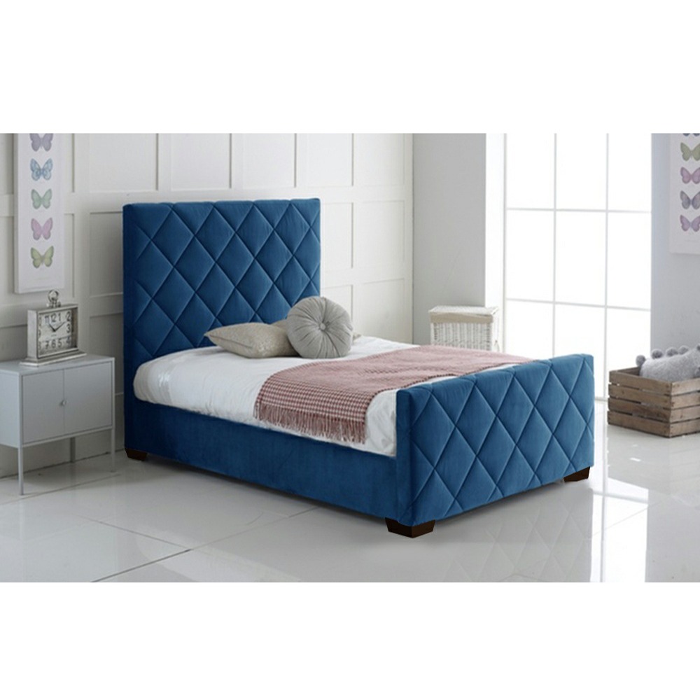Home Mart Twin Velvet Upholstered Bed Frame - Image 4