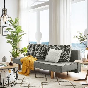 Home Mart Modern Design Sofa cum Bed in Gray with Removable Cover