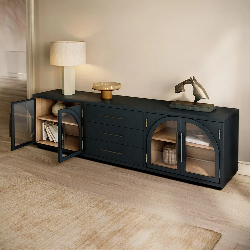 Home Mart Valborg Wood TV Stand - Image 7