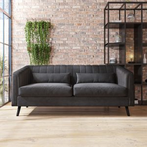 Home Mart Velvet 3 Seater Sofa Furniture