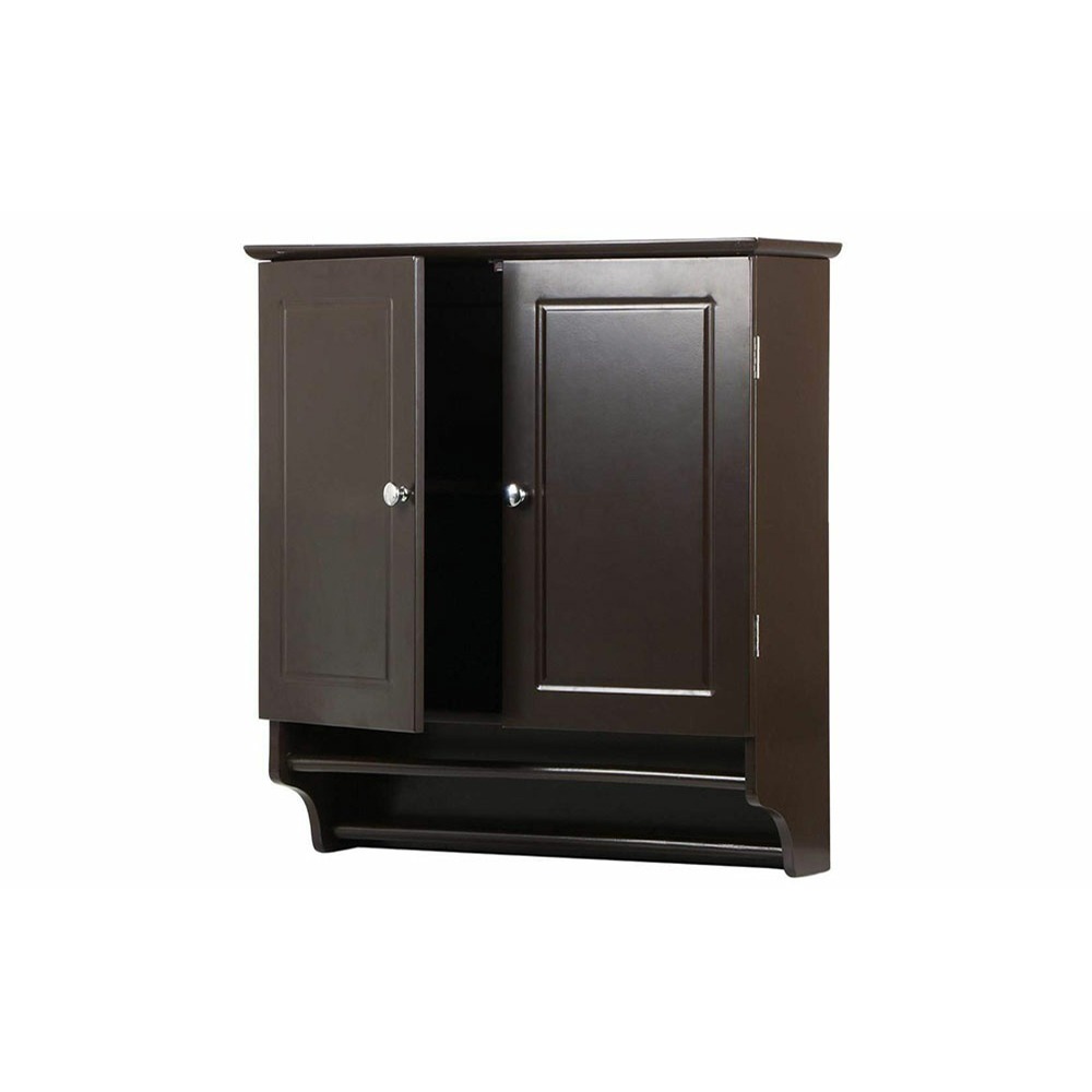 Home Mart Wall Mounted Brown Storage Cabinet - Image 3