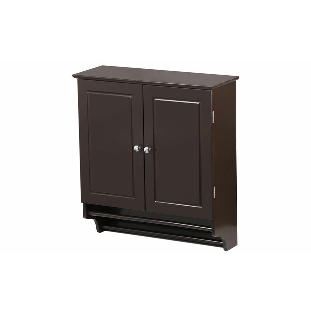 Home Mart Wall Mounted Brown Storage Cabinet - Image 4