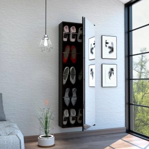 Home Mart Wall Mounted Shoe Rack with Mirror