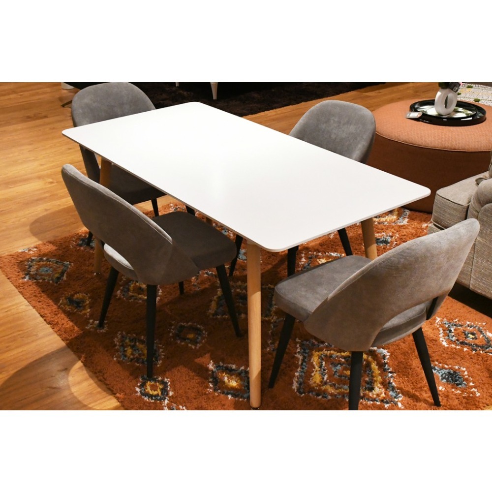 Home Mart White Modern Dining Table - Image 3