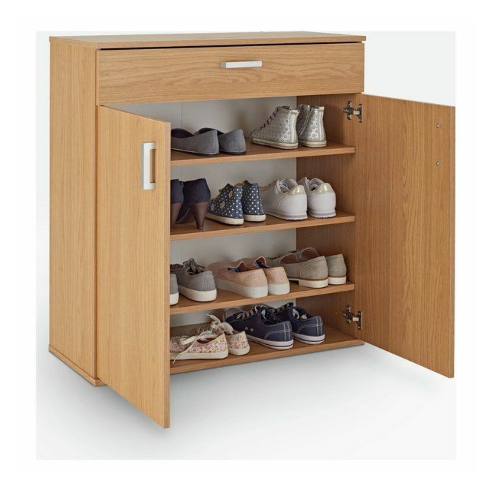 Home Mart Wooden Shoe Cabinet with 1 Drawer - Image 2