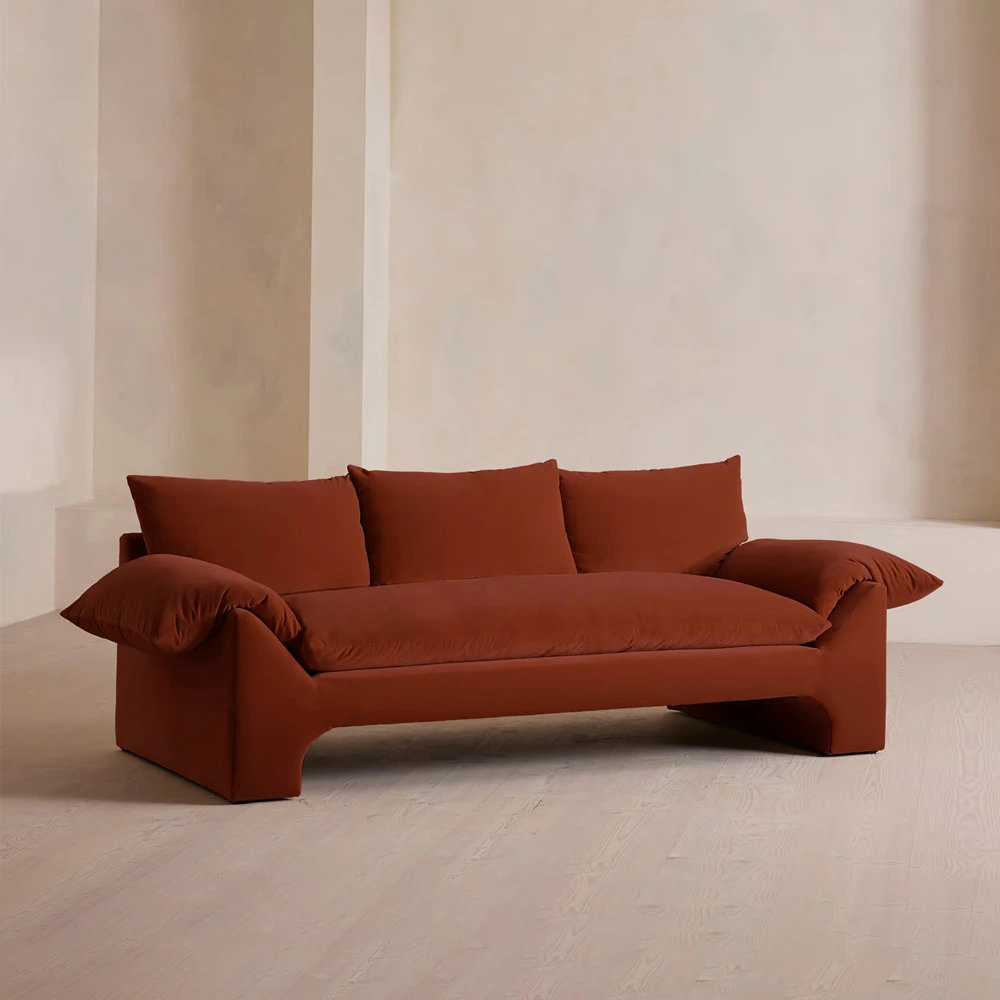 Home Mart Urban Wyatt Three-Seater Velvet Sofa