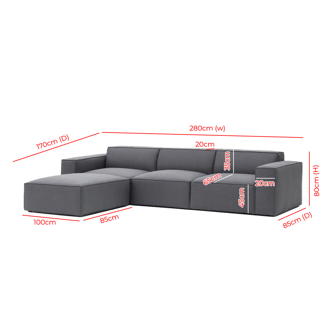 Home Mart 4 Piece Fabric Sectional Sofa - Image 5