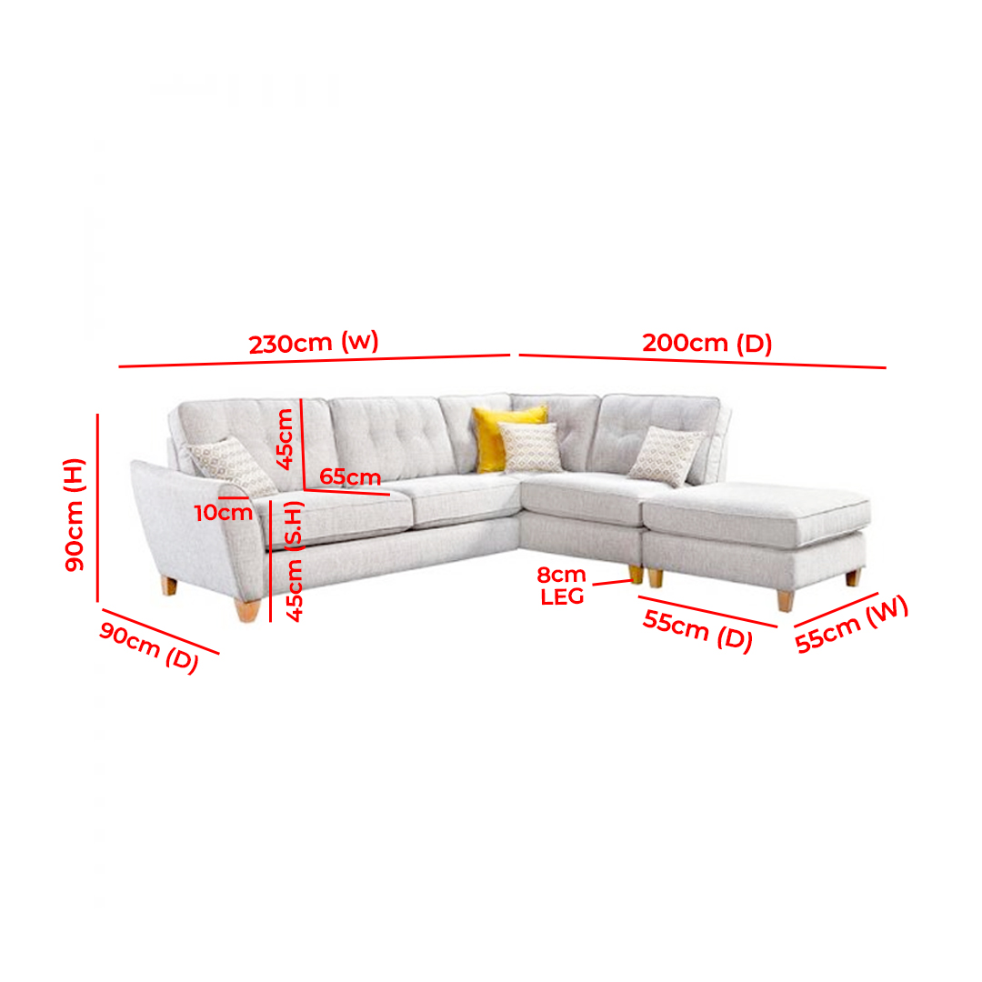 Home Mart Gaelle Corner Sectional Sofa - Image 5
