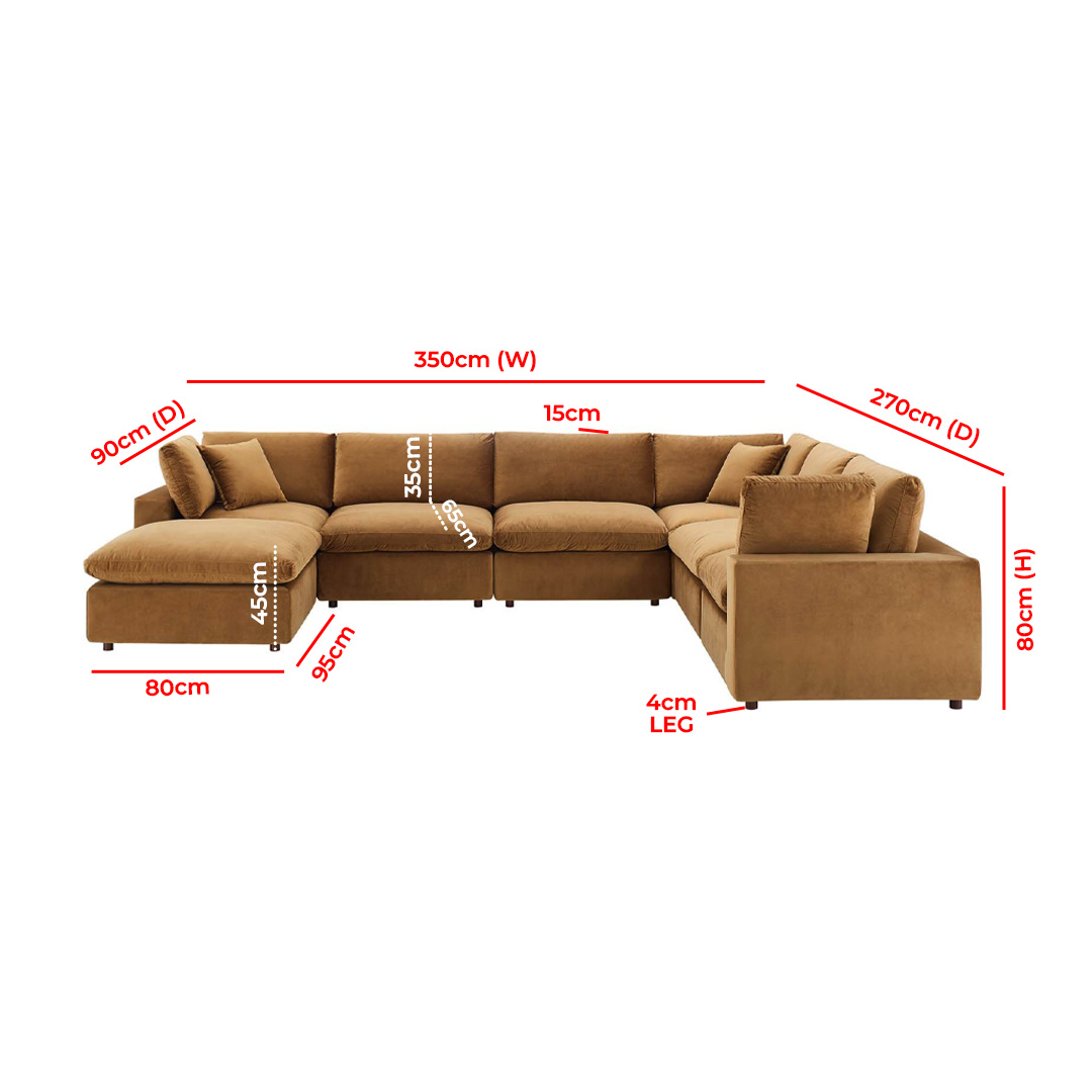 Home Mart Fabric Upholstered Sectional Sofa - Image 7