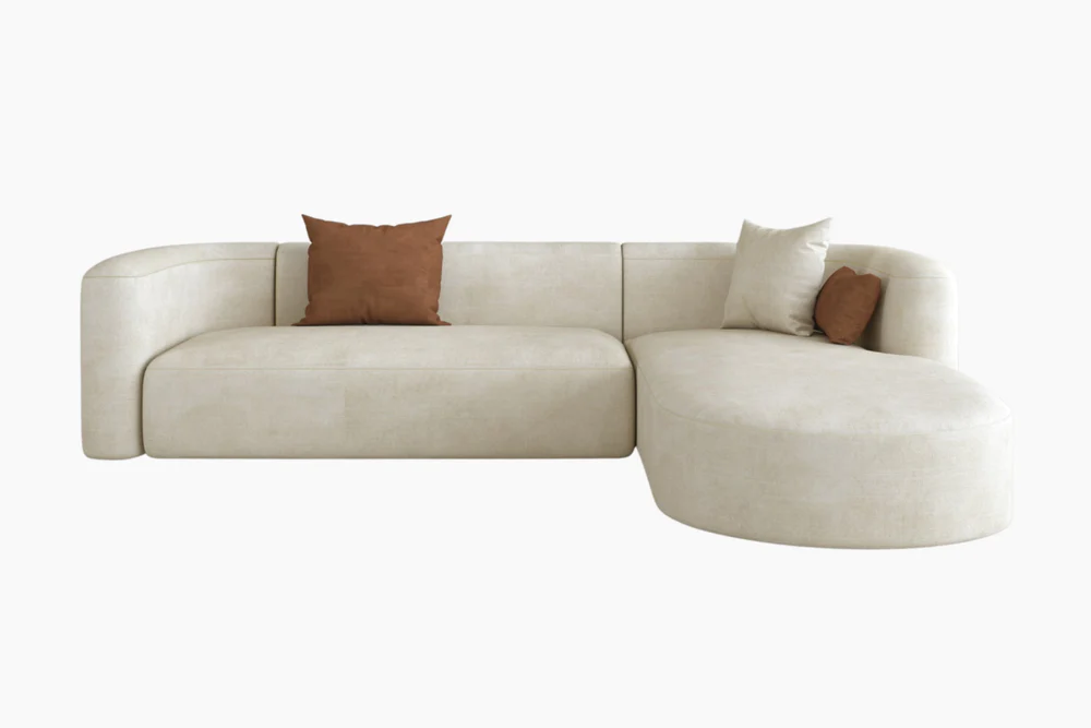 Home Mart Mellow Velvet 2-Piece Chaise Sectional Sofa - Image 3